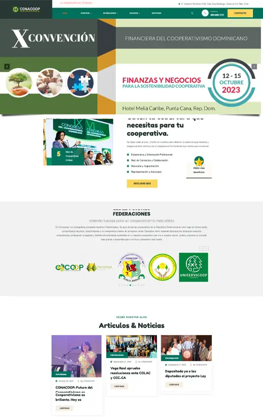 Captura de la página web de Conacoop
