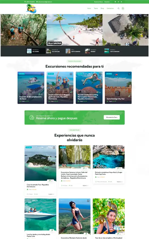 Captura de la página web de SO FUN RD Tours